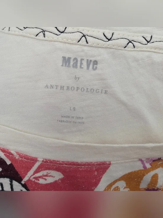 Maeve White Sleeveless Tank with Multicolor Badge Prints - Picture 7 of 9